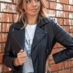 Women Biker Genuine Leather Jacket