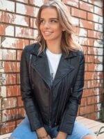 Women Biker Genuine Leather Jacket