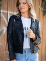 Women Biker Genuine Leather Jacket