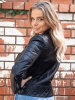 Women Biker Genuine Leather Jacket