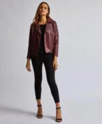 Women Biker Short Leather Jacket