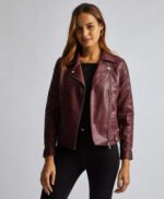 Women Biker Short Leather Jacket