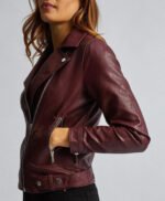 Women Biker Short Leather Jacket