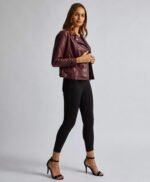 Women Biker Short Leather Jacket