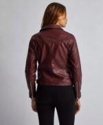 Women Biker Short Leather Jacket