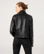Women Black Unique Design Leather Jacket