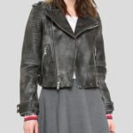 Women Black Vintage Leather Jacket