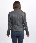 Women Bomber Leather Jacket