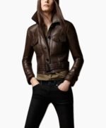 Women Brown Stylish Leather Jacket