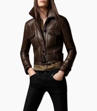 Women Brown Stylish Leather Jacket