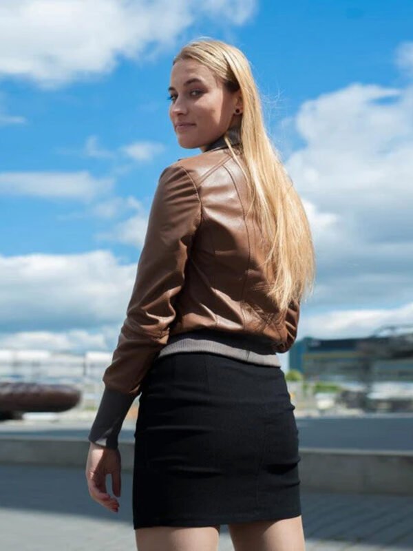 Women Genuine Leather Jacket Black Aviator