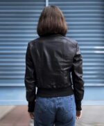 Women Genuine Leather Jacket Black Aviator