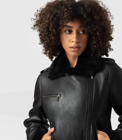 Women Genuine Shearling Leather Jacket