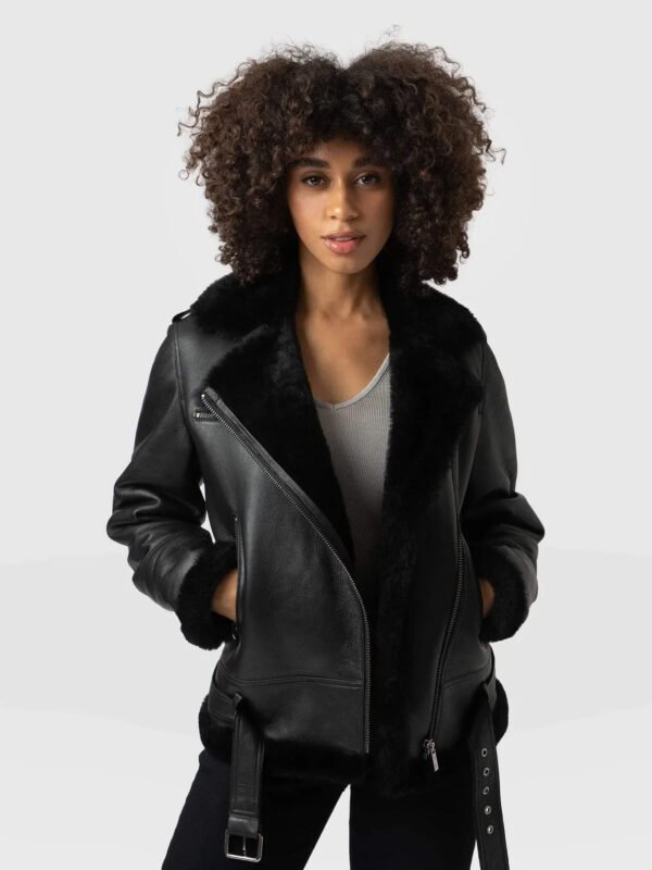 Women Genuine Shearling Leather Jacket