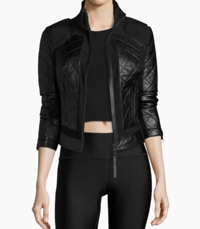 Women Hot Moto Sheepskin Leather Jacket