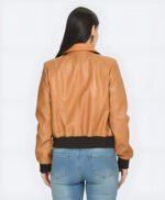 Women Leather Bomber Jacket
