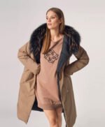 Women Reversible Genuine Fur Hood Coat For Winter