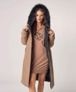 Women Reversible Genuine Fur Hood Coat For Winter