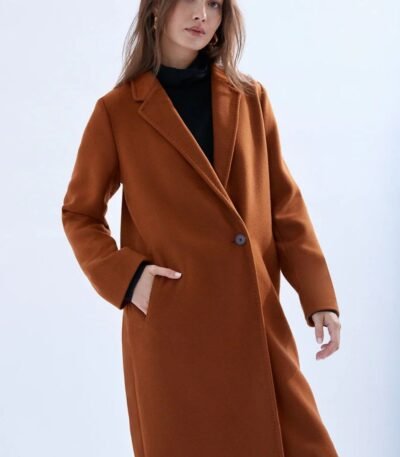 Women Wool Long Coat Casual Style