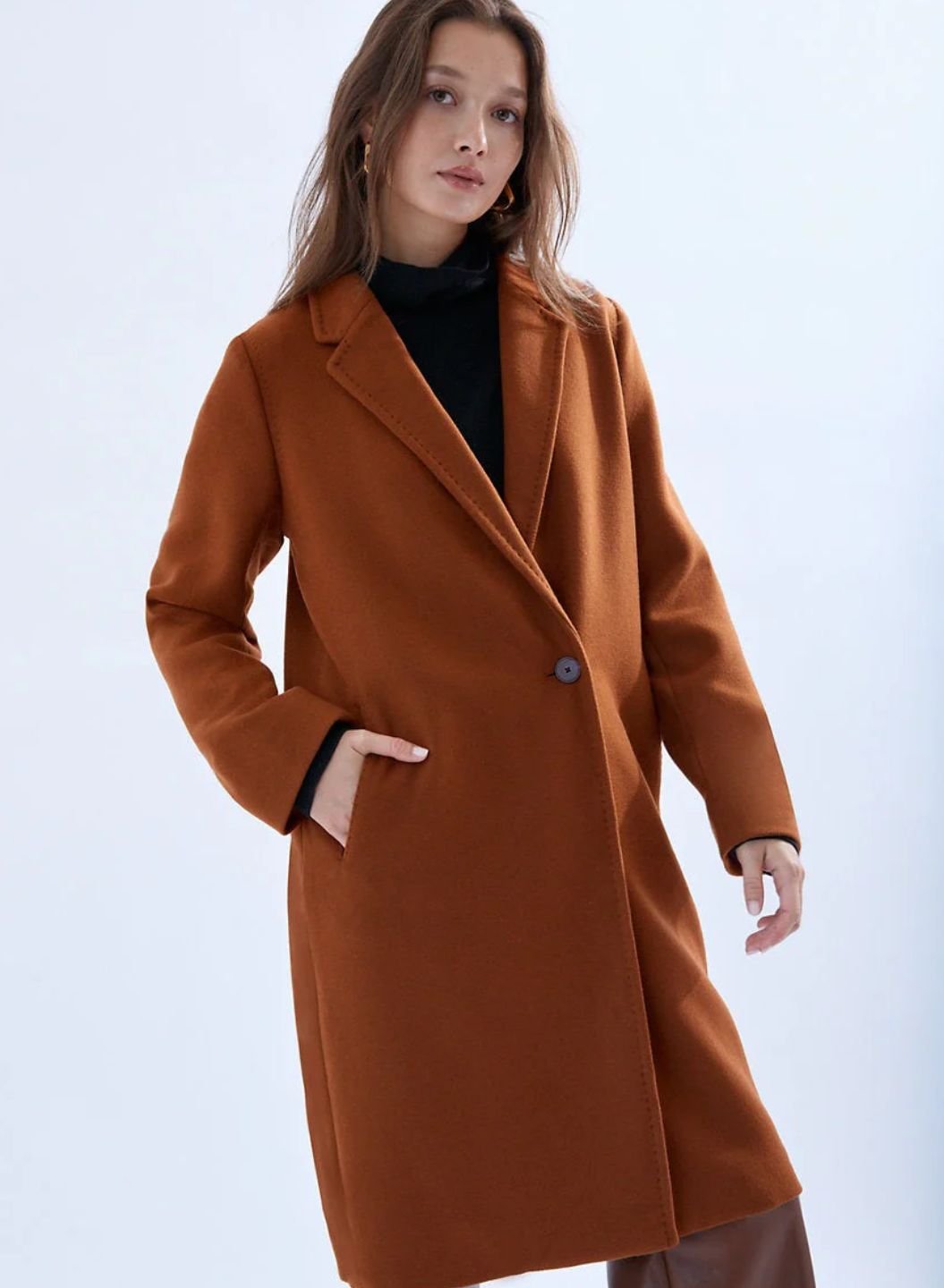 Women Wool Long Coat Casual Style Women Wool Long Coat Casual Style