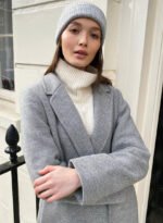 Women Wool Long Coat Gray Color Style