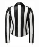 Women's And Girl's White And Black Stylish Two Tone Biker Jacket