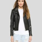 Womens Biker Studded Premium Leather Jacket