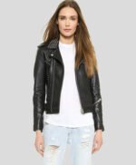 Womens Biker Studded Premium Leather Jacket