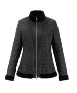 Women's Black Genuine Fur Leather Jacket
