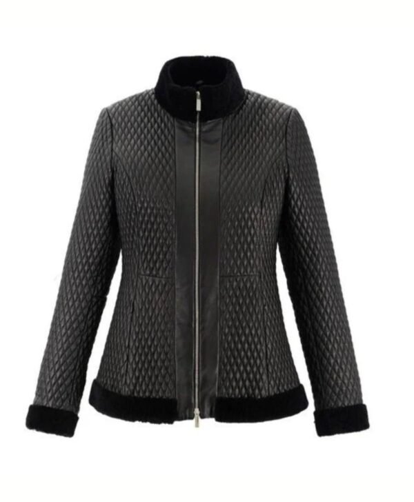 Women's Black Genuine Fur Leather Jacket