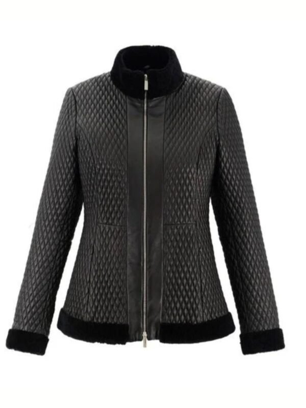 Women's Black Genuine Fur Leather Jacket