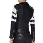 Womens Black Moto Style Genuine Leather Motorcycle Slim Fit Biker Jacket