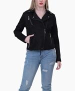 Women's Black Suede Leather Jacket