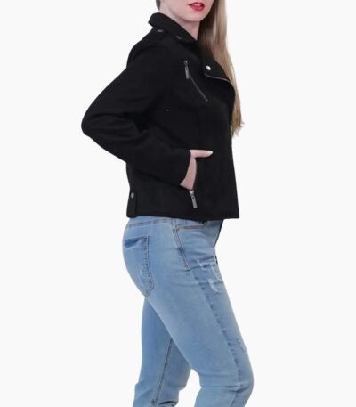 Women's Black Suede Leather Jacket