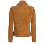 Womens Brown Asymmetrical Suede Biker Jacket
