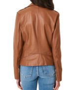 Womens Brown Leather Motorcycle Jacket