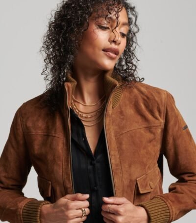 Women's Classic Cropped Suede Jacket