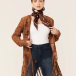 Women's Crochet Trim Suede Coat