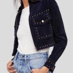 Women's Cropped Suede Leather Jacket
