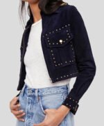 Women's Cropped Suede Leather Jacket