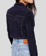 Women's Cropped Suede Leather Jacket