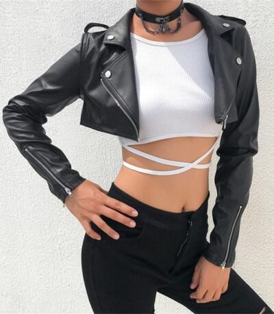 Women's Extreme Cropped Leather Jacket