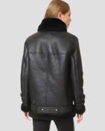 Women's Genuine Shearling Leather Jacket in Black