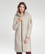 Womens Light beige Packable Hooded Coat