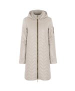 Womens Light beige Packable Hooded Coat