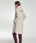 Womens Light beige Packable Hooded Coat