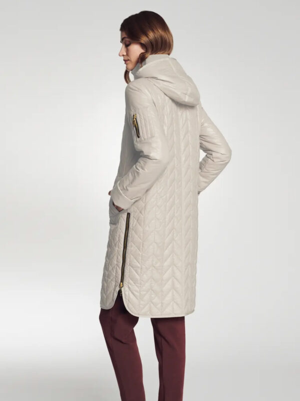 Womens Light beige Packable Hooded Coat