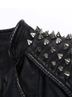 Womens Punk Stylish Studded Leather Jacket
