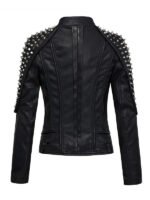 Womens Punk Stylish Studded Leather Jacket