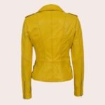 Women's Real Leather Cross Zip Multi Zip Biker Jacket